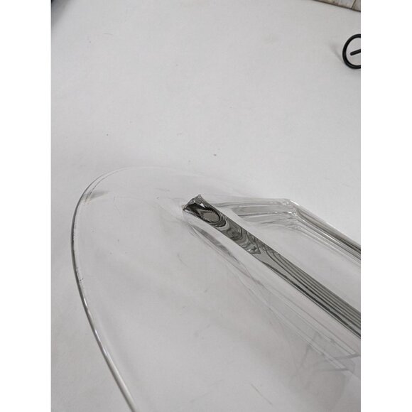 Set of 2 Cambridge Square Base Glass Round Plates 9 3/8" Chipped - Picture 5 of 6